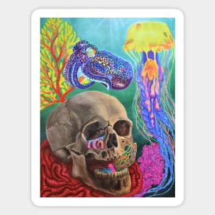 Underwater skull magic Magnet